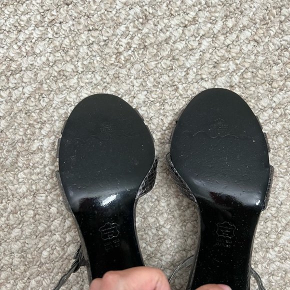 Nina strappy metal gray silver black heels size 10 - Picture 7 of 7